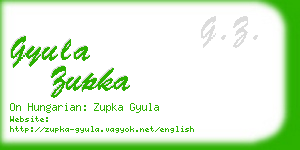 gyula zupka business card